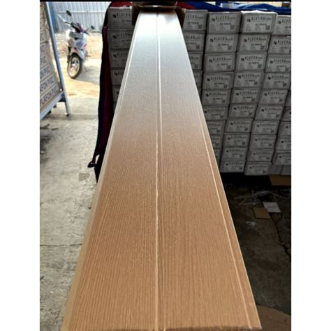 Jual Plafon PVC Serat Kayu Coklat Muda Doff Laminated Alvera 1008