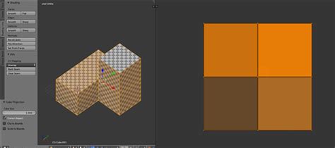 Difference In Unwrapping Via Cube Projection In UPBGE Game Engine