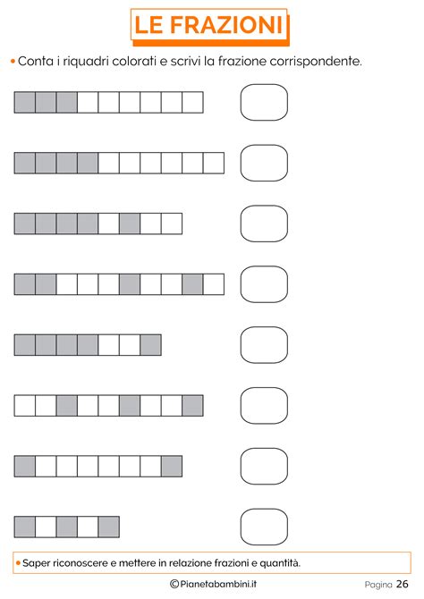 Frazionare Esercizi Semplici Per Spiegare Le Frazioni PianetaBambini It