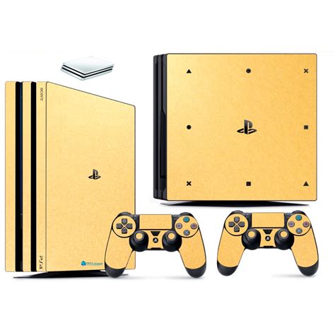 Adesivo Skin Playstation Ps Pro Pelicula Metalico Brilho Gold