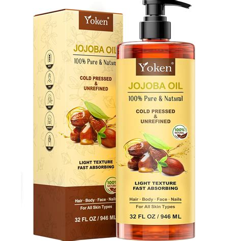 Yoken 32 Fl Oz Ewg Verified 100 Pure Jojoba Carrier Oil