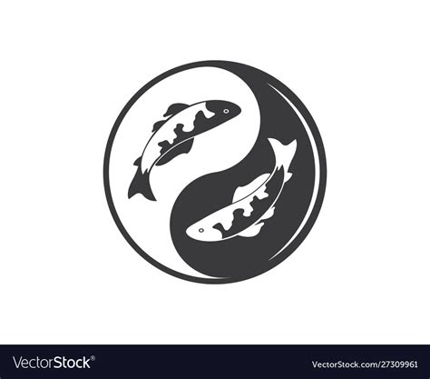 Yin yang koi fish icon Royalty Free Vector Image