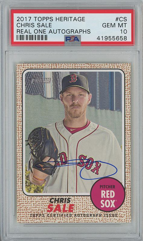 2017 Topps Heritage Real One Autographs Roa Cs Chris Sale Auto Psa 10