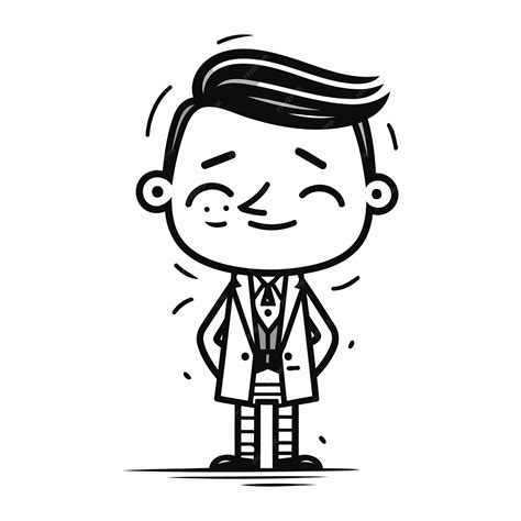 Premium Vector Cute Cartoon Businessman Character Wearing Suit Vector