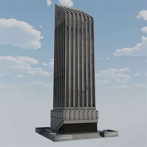 3D model Semi Retro Stone Skyscraper VR / AR / low-poly | CGTrader