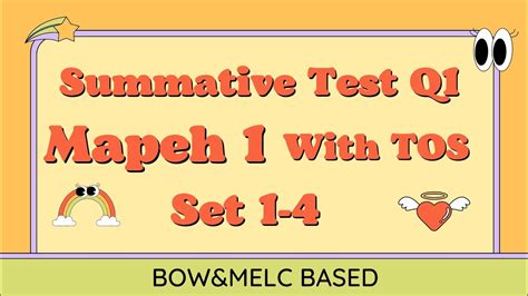 Summative Test Mapeh 1 With Tos Q1 Melc Based Set 1 4 Youtube