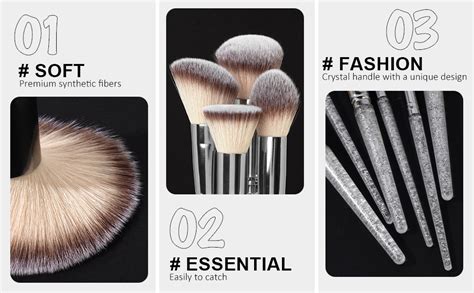 Makeup Brushes Maange 10 Pcs Crystal Makeup Brush Set Professional