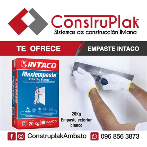 Empaste Intaco 20kg Empaste Exterior Blanco Construplak