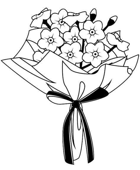 Flower Bouquet Coloring Pages Printable Coloring Pages