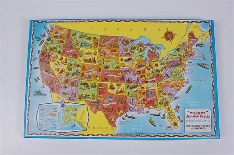 Items Similar To Vintage Wooden United States Puzzle On Etsy