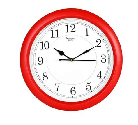 Analog Accurate Quartz Mm Round Wall Clock Size Mm Dia At Rs