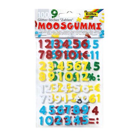 Moosgummi Glitter Sticker Zahlen St Ck Sortiert