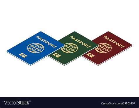 Biometric Passport Set Isolated Royalty Free Vector Image