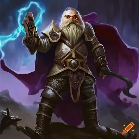 Magic The Gathering Card Depicting A Dwarven Sorcerer Knight Casting A