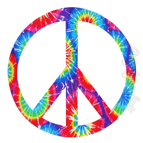 Tie Dye Peace Sign Wall Decal Groovy Peace Sign Retro Hippie Wall Art Home Decor Peel And Stick