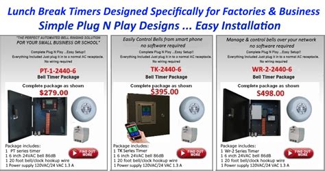 Lunch Break Buzzers Warehouse Bells ECP Timer Equipment