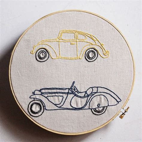 Classic Car Embroidery Pattern By Wholelifelovely On Etsy Broderie