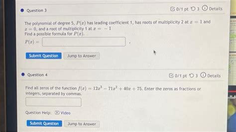 Solved The Polynomial Of Degree 5px Has Leading