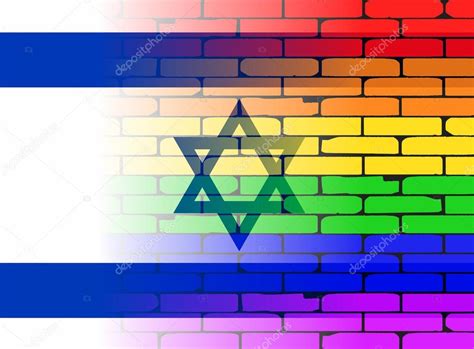 Gay Rainbow Wall Israel Flag Stock Vector BigAlBaloo