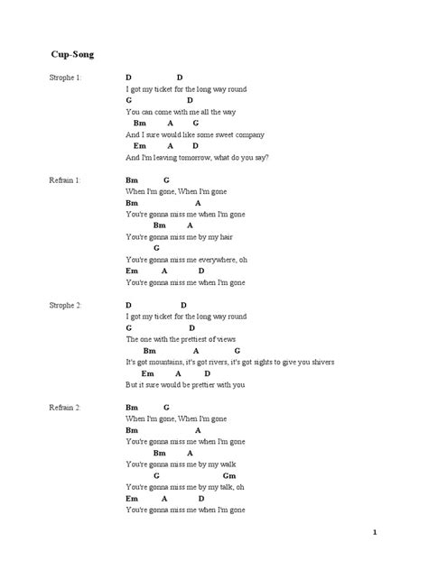 Cup Song Begleitung Pdf