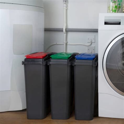 Wham 25l Set Of 3 Recycling Bins With Red Blue And Green Lids Dunelm