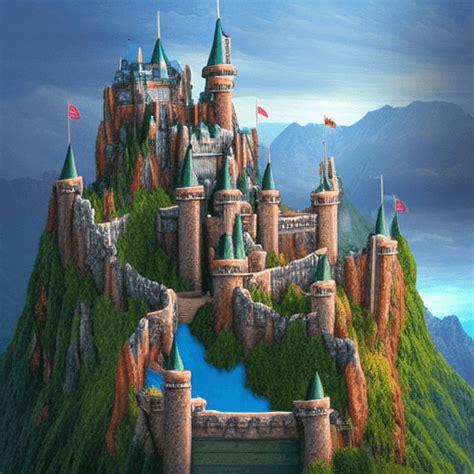 Mountain Landscape Fantasy Castle Graphic Creative Fabrica