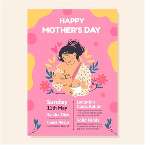 Free Vector Flat Mother S Day Vertical Poster Template