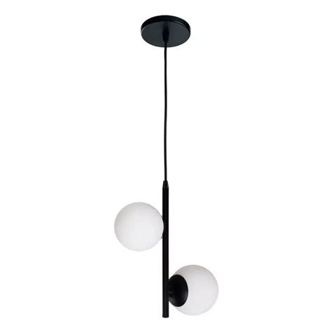 Luz Desing Colgante Luces Vertical Elyn E Negro Globo Opal Cm