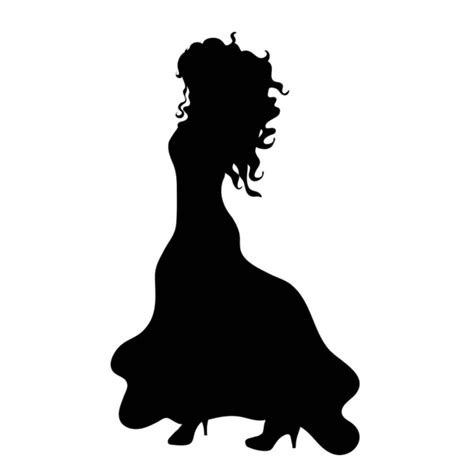 Vector Silhouette Woman White Background Stock Vector Image By