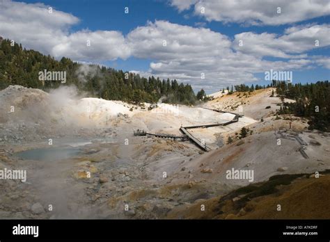 Geothermal Activity Creates Sulphur Hot Pools At Bumpass Hell In Lassen