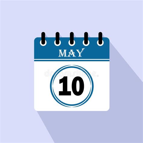 Icon Calendar Day 10 May Stock Vector Illustration Of Page 306364504