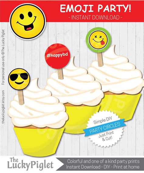 Emoji Party Printable Package Emoji Party Decorations Emoji Etsy Norway