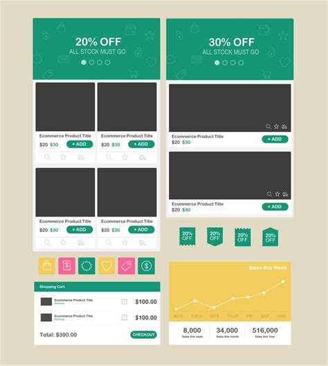 Free Psd Flat E Commerce Ui Kit