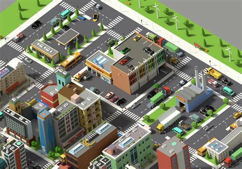 Simple Poly City Low Poly Assets 3D Model 55 Fbx Free3D