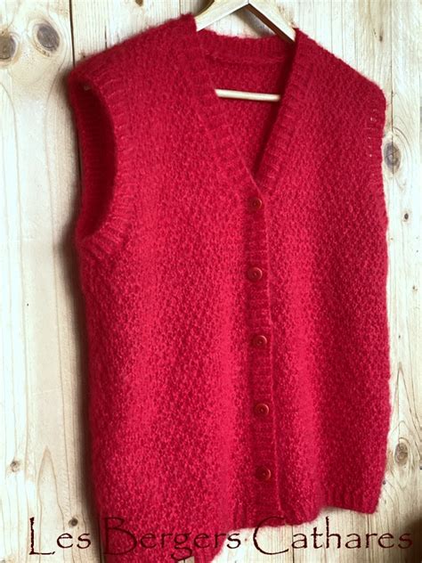 Marguerite Fiche Patron Tricot Gilet Sans Manche Les Bergers Cathares