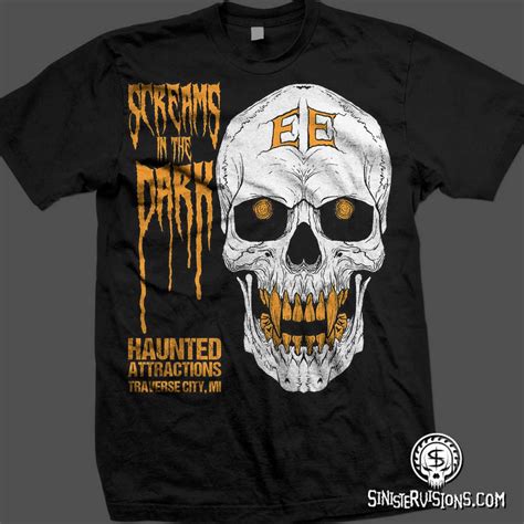 Sinister Visions T Shirt Design For Haunted Houses Haunted Attractions Horror Halloween And More