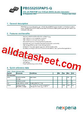 3N Marking PBSS5255PAPS Q Datasheet PDF Nexperia B V All Rights