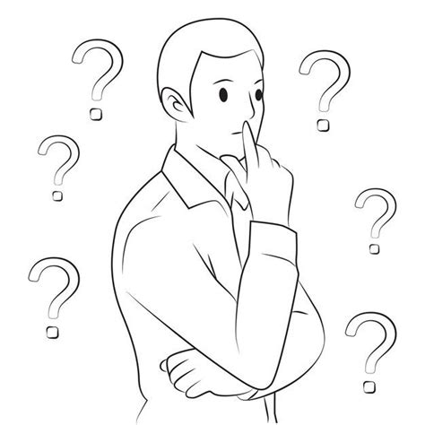 Premium Vector A Man Thinking Question Line Vector Illustration Vector Illustration