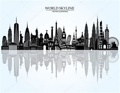 World Skyline Silhouette