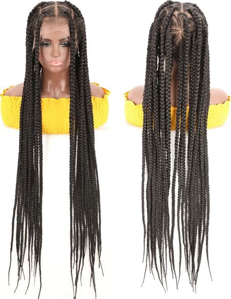 Amazon RESHE Braided Wigs For Black Women Box Braid Wig Knotless