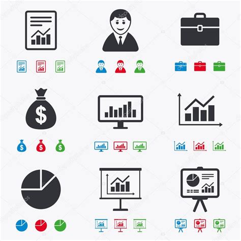 Estatísticas ícones Contábeis Gráficos Sinais — Vetor De Stock