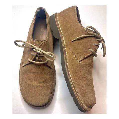 Banana Republic Shoes Banana Republic Camel Tan Genuine Leather Suede Lace Up Square Toe