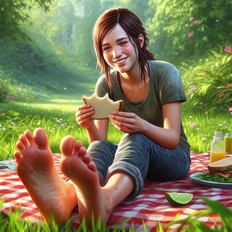 Ellie The Last Of Us Barefoot At A Picnic Feet By Solejob On Deviantart