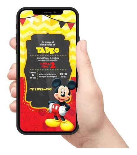 Invitaci N Digital Mickey Mouse Mercadolibre