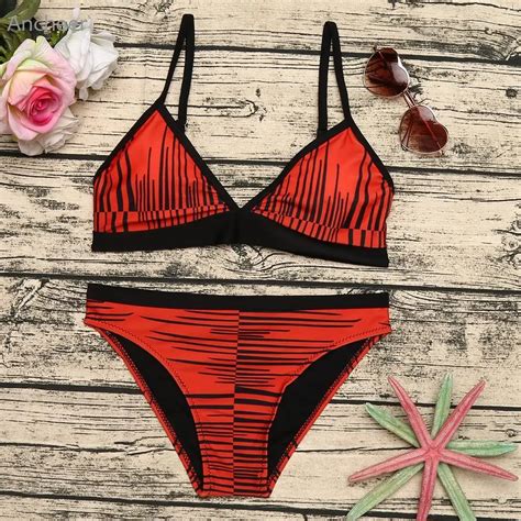 Aliexpress Buy Beach Sexy Adjustable Spaghetti Strap Print Women Swimwear Bikini Set