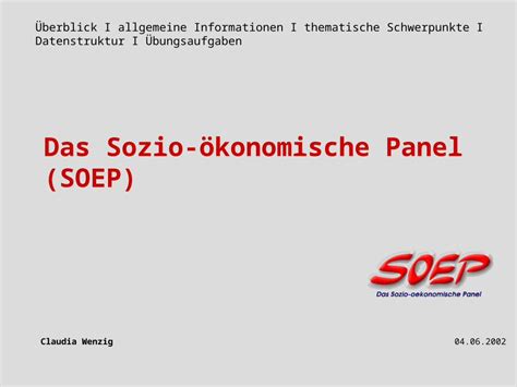 Ppt Das Sozio Konomische Panel Soep Claudia Wenzig