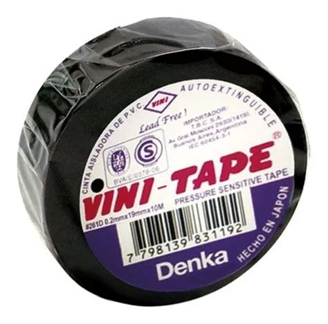 Cinta Aisladora Negra Vini Tape Metro Pvc Autoextinguible