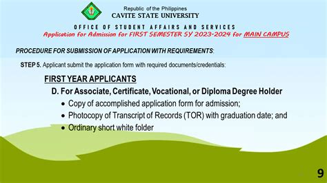 First Semester Sy 2023 2024 Application For Admission Cavite State