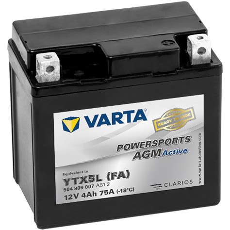 Varta Powersports Agm Active Ytx L Bs Ah Motorradbatterie V Din