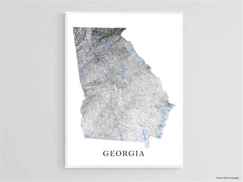 the state of georgia is shown in gray and blue on a white background with black lettering